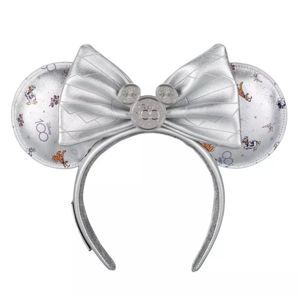 Disney100 Silver Mickey Mouse and Friends Loungefly Ear Headband Adult NEW NWT - Picture 1 of 8